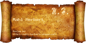 Mahl Herbert névjegykártya